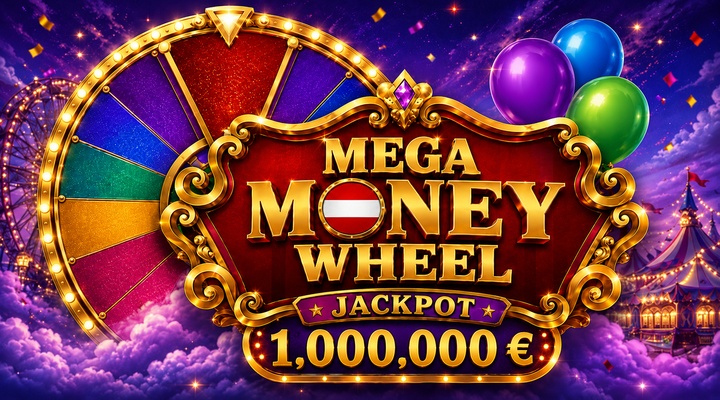 Mega Money Wheel Spiele mit 1 Million Euro Jackpot in Österreich